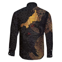 Cornwall Celtic-Chough and Knot Family Matching Long Sleeve Bodycon Dress and Hawaiian Shirt - Wonder Print Shop