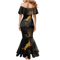 Cornwall Celtic-Chough and Knot Family Matching Mermaid Dress and Hawaiian Shirt - Wonder Print Shop