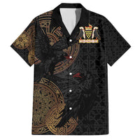 Cornwall Celtic-Chough and Knot Family Matching Off Shoulder Short Dress and Hawaiian Shirt - Wonder Print Shop
