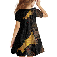 Cornwall Celtic-Chough and Knot Kid Short Sleeve Dress - Wonder Print Shop