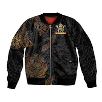 Cornwall Celtic-Chough and Knot Sleeve Zip Bomber Jacket - Wonder Print Shop