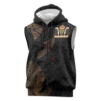 Cornwall Celtic-Chough and Knot Sleeveless Zip Hoodie - Wonder Print Shop