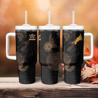 Cornwall Celtic-Chough and Knot Tumbler With Handle - Wonder Print Shop