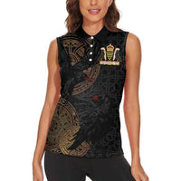 Cornwall Celtic-Chough and Knot Women Sleeveless Polo Shirt - Wonder Print Shop