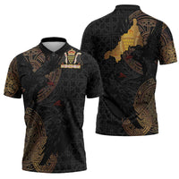 Cornwall Celtic-Chough and Knot Zipper Polo Shirt - Wonder Print Shop