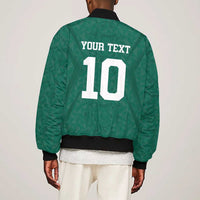 Custom Senegal Football Bomber Jacket Traditional Senegalese Fabric Sporty Style