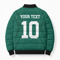 Custom Senegal Football Bomber Puffer Jacket Traditional Senegalese Fabric Sporty Style
