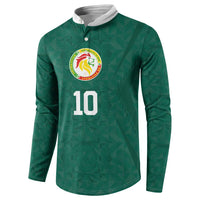 Custom Senegal Football Button Sweatshirt Traditional Senegalese Fabric Sporty Style