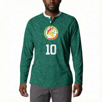 Custom Senegal Football Button Sweatshirt Traditional Senegalese Fabric Sporty Style
