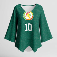 Custom Senegal Football Kimono Sleeve Blouse Traditional Senegalese Fabric Sporty Style