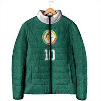 Custom Senegal Football Padded Jacket Traditional Senegalese Fabric Sporty Style