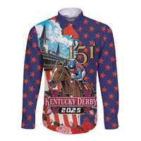 Kentucky Horses Racing 2025 Long Sleeve Button Shirt Anniversary 151st The Race for the Roses
