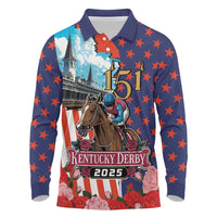 Kentucky Horses Racing 2025 Long Sleeve Polo Shirt Anniversary 151st The Race for the Roses