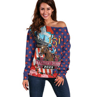 Kentucky Horses Racing 2025 Off Shoulder Sweater Anniversary 151st The Race for the Roses