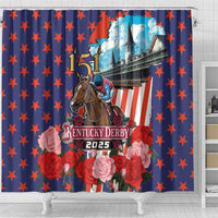 Kentucky Horses Racing 2025 Shower Curtain Anniversary 151st The Race for the Roses