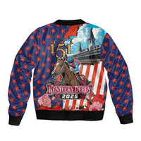 Kentucky Horses Racing 2025 Sleeve Zip Bomber Jacket Anniversary 151st The Race for the Roses