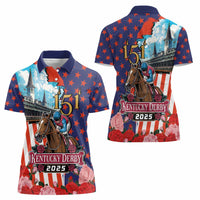Kentucky Horses Racing 2025 Women Polo Shirt Anniversary 151st The Race for the Roses