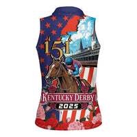 Kentucky Horses Racing 2025 Women Sleeveless Polo Shirt Anniversary 151st The Race for the Roses