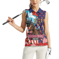 Kentucky Horses Racing 2025 Women Sleeveless Polo Shirt Anniversary 151st The Race for the Roses