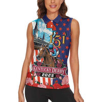 Kentucky Horses Racing 2025 Women Sleeveless Polo Shirt Anniversary 151st The Race for the Roses