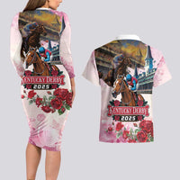 Kentucky Horses Racing 2025 Couples Matching Long Sleeve Bodycon Dress and Hawaiian Shirt Churchill Downs The Race for the Roses