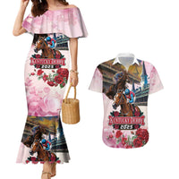 Kentucky Horses Racing 2025 Couples Matching Mermaid Dress and Hawaiian Shirt Churchill Downs The Race for the Roses