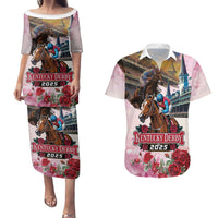 Kentucky Horses Racing 2025 Couples Matching Puletasi and Hawaiian Shirt Churchill Downs The Race for the Roses