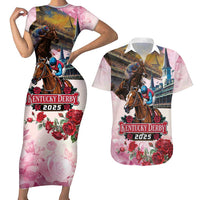 Kentucky Horses Racing 2025 Couples Matching Short Sleeve Bodycon Dress and Hawaiian Shirt Churchill Downs The Race for the Roses