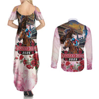 Kentucky Horses Racing 2025 Couples Matching Summer Maxi Dress and Long Sleeve Button Shirt Churchill Downs The Race for the Roses