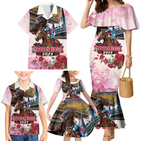 Kentucky Horses Racing 2025 Family Matching Mermaid Dress and Hawaiian Shirt Churchill Downs The Race for the Roses