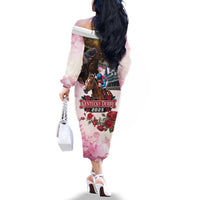 Kentucky Horses Racing 2025 Family Matching Off The Shoulder Long Sleeve Dress and Hawaiian Shirt Churchill Downs The Race for the Roses