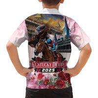Kentucky Horses Racing 2025 Family Matching Off Shoulder Maxi Dress and Hawaiian Shirt Churchill Downs The Race for the Roses