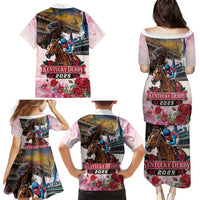Kentucky Horses Racing 2025 Family Matching Puletasi and Hawaiian Shirt Churchill Downs The Race for the Roses