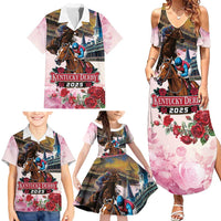 Kentucky Horses Racing 2025 Family Matching Summer Maxi Dress and Hawaiian Shirt Churchill Downs The Race for the Roses