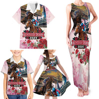 Kentucky Horses Racing 2025 Family Matching Tank Maxi Dress and Hawaiian Shirt Churchill Downs The Race for the Roses