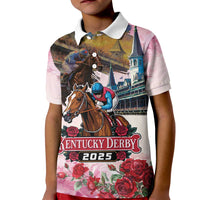 Kentucky Horses Racing 2025 Kid Polo Shirt Churchill Downs The Race for the Roses