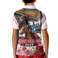 Kentucky Horses Racing 2025 Kid Polo Shirt Churchill Downs The Race for the Roses