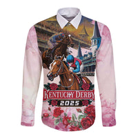 Kentucky Horses Racing 2025 Long Sleeve Button Shirt Churchill Downs The Race for the Roses
