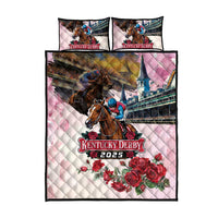 Kentucky Horses Racing 2025 Quilt Bed Set Churchill Downs The Race for the Roses