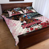 Kentucky Horses Racing 2025 Quilt Bed Set Churchill Downs The Race for the Roses