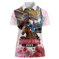 Kentucky Horses Racing 2025 Women Polo Shirt Churchill Downs The Race for the Roses