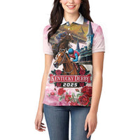 Kentucky Horses Racing 2025 Women Polo Shirt Churchill Downs The Race for the Roses