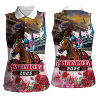 Kentucky Horses Racing 2025 Women Sleeveless Polo Shirt Churchill Downs The Race for the Roses