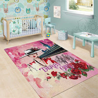 Kentucky Horses Racing Area Rug Churchill Downs Derby Girl Watercolor Style