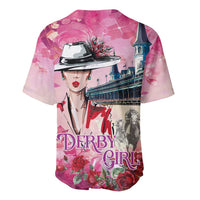 Kentucky Horses Racing Baseball Jersey Churchill Downs Derby Girl Watercolor Style
