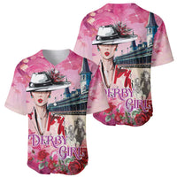 Kentucky Horses Racing Baseball Jersey Churchill Downs Derby Girl Watercolor Style