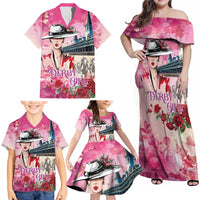 Kentucky Horses Racing Family Matching Off Shoulder Maxi Dress and Hawaiian Shirt Churchill Downs Derby Girl Watercolor Style