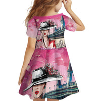 Kentucky Horses Racing Family Matching Off Shoulder Short Dress and Hawaiian Shirt Churchill Downs Derby Girl Watercolor Style