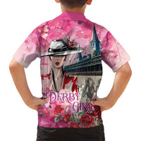 Kentucky Horses Racing Family Matching Puletasi and Hawaiian Shirt Churchill Downs Derby Girl Watercolor Style