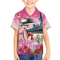 Kentucky Horses Racing Hawaiian Shirt Churchill Downs Derby Girl Watercolor Style